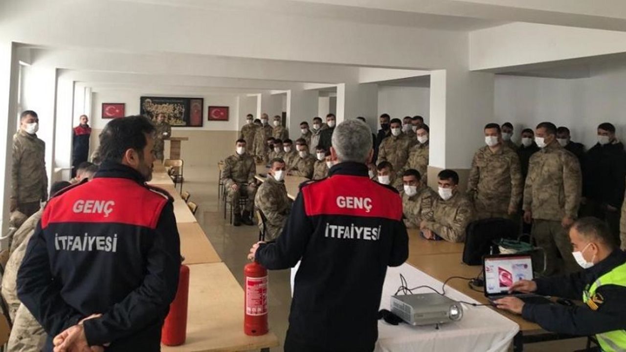 Genç'te Jandarma Personeline Yönelik Yangın Tatbikatı