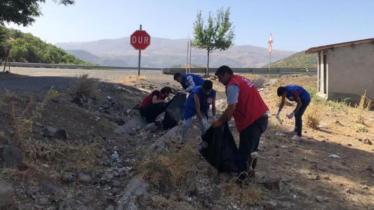 Solhan'da Gönüllü Gençler Çevre Temizliği Yaptı