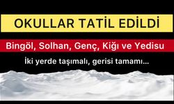 Bingöl, Solhan, Genç, Kiğı ve Yedisu’da Okullar Tatil Edildi