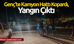 Genç’te Kamyon Hattı Kopardı, Yangın Çıktı