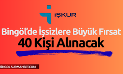Bingöl'de 40 Kişi İşe Alınacak