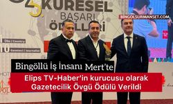 Bingöllü İş İnsanı Fesih Zeki Mert’e Gazetecilik Övgü Ödülü