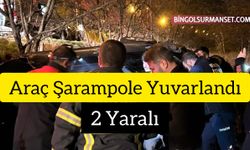 Bingöl'de Araç Şarampole Yuvarlandı, 2 Yaralı