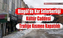 Bingöl'de Kar Seferberliği: Kültür Caddesi Trafiğe Kısmen Kapatıldı