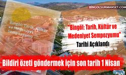 "Bingöl: Tarih, Kültür ve Medeniyet Sempozyumu" Tarihi Açıklandı