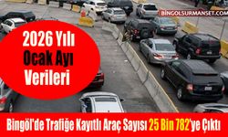 Bingöl'de Trafiğe Kayıtlı Araç Sayısı 25 Bin 782 Oldu