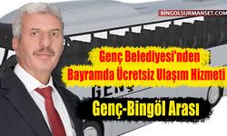 Genç Belediyesi'nden Bayramda Ücretsiz Ulaşım Hizmeti