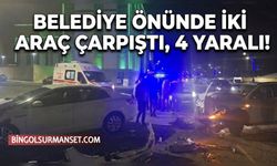 Belediye Önünde İki Araç Çarpıştı, 4 Yaralı!