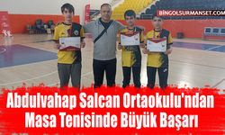 Abdulvahap Salcan Ortaokulu'ndan Masa Tenisinde Büyük Başarı