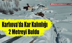 Karlıova'da Kar Kalınlığı 2 Metreyi Buldu