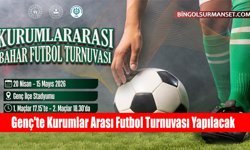 Genç'te Kurumlar Arası Futbol Turnuvası Yapılacak