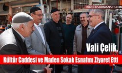 Vali Çelik, Kültür Caddesi ve Maden Sokak Esnafını Ziyaret Etti
