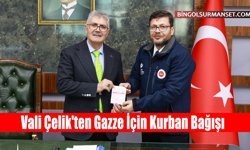 Vali Çelik'ten Gazze İçin Kurban Bağışı
