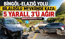 Bingöl-Elazığ Yolu Bilaloğlu Mevkiinde Kaza: 5 Yaralı, 3'ü Ağır