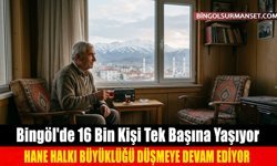 Bingöl'de 16 Bin Kişi Tek Başına Yaşıyor