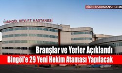 Bingöl'e 29 Yeni Hekim Ataması Yapılacak