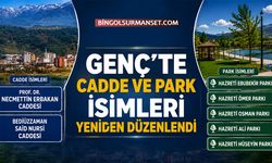 Genç'te Cadde ve Park İsimleri Yeniden Düzenlendi