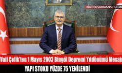 Vali Çelik'ten 1 Mayıs 2003 Bingöl Depremi Yıldönümü Mesajı