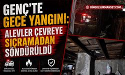Genç’te Gece Yangını: Alevler Çevreye Sıçramadan Söndürüldü