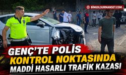 Genç’te Polis Kontrol Noktasında Maddi Hasarlı Trafik Kazası