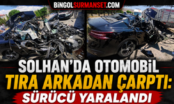 Solhan’da Otomobil Tıra Arkadan Çarptı: Sürücü Yaralandı
