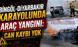 Bingöl-Diyarbakır Karayolunda Araç Yangını: Can Kaybı Yok