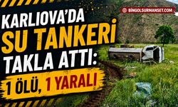 Karlıova’da Su Tankeri Takla Attı: 1 Ölü 1 Yaralı