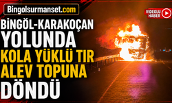 Bingöl-Karakoçan Yolunda Kola Yüklü Tır Alev Topuna Döndü