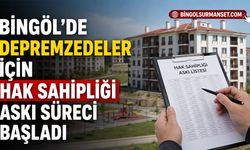 Bingöl’de Depremzedeler İçin Hak Sahipliği Askı Süreci Başladı