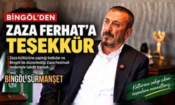 Bingöl’den “Zaza Ferhat”a Teşekkür