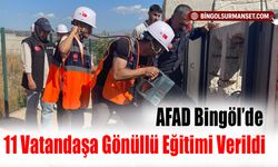 AFAD Bingöl’de 11 Vatandaşa Gönüllü Eğitimi Verildi