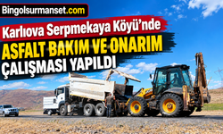 Karlıova Serpmekaya Köyü’nde Asfalt Bakım ve Onarım Çalışması Yapıldı