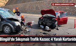 Bingöl’de Sıkışmalı Trafik Kazası: 4 Yaralı Kurtarıldı