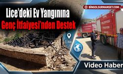 Lice’deki Ev Yangınına Genç İtfaiyesi’nden Destek