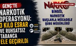 Genç’te Narkotik Operasyonu: 3 Kilo Esrar ve Ruhsatsız Tabanca Ele Geçirildi