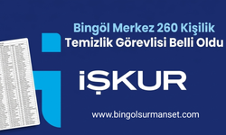 Bingöl Merkez 260 Kişilik Temizlik Görevlisi Belli Oldu