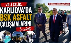 Vali Çelik, Karlıova’da BSK Asfalt Çalışmalarını İnceledi