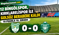 12 Bingölspor, Kırklarelispor ile Golsüz Berabere Kaldı: 10 Puanla 10. Sırada