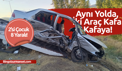 Bingöl’de Otomobiller Çarpıştı: 2 Çocuk da Yaralı