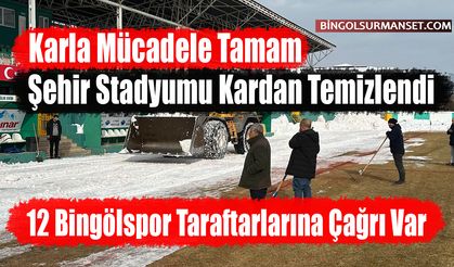 Karla Mücadele Tamam: Şehir Stadyumu Kardan Temizlendi