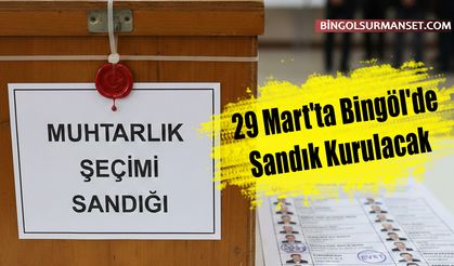 29 Mart'ta Bingöl'de Sandık Kurulacak