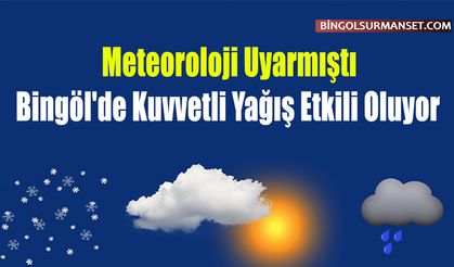 Meteoroloji Uyarmıştı: Bingöl'de Kuvvetli Yağış Etkili Oluyor