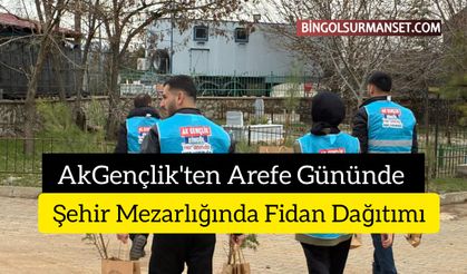 AkGençlik'ten Arefe Gününde Şehir Mezarlığında Fidan Dağıtımı