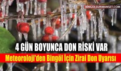 Meteoroloji'den Bingöl İçin Zirai Don Uyarısı