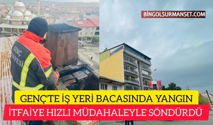 Genç'te İş Yeri Bacasında Yangın Kontrol Altına Alındı