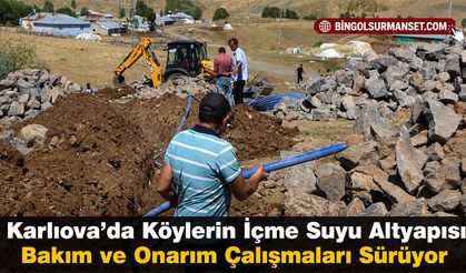 Karlıova’da Köylerin İçme Suyu Altyapısı Bakım ve Onarım Çalışmaları Sürüyor