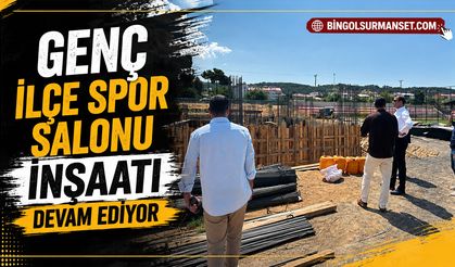 Genç İlçe Spor Salonu İnşaatı Devam Ediyor