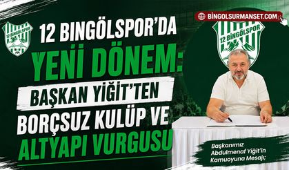 12 Bingölspor’da Yeni Dönem: Başkan Yiğit’ten Borçsuz Kulüp ve Altyapı Vurgusu