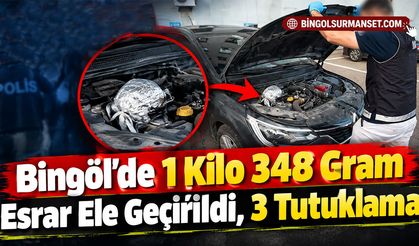 Bingöl’de 1 Kilo 348 Gram Esrar Ele Geçirildi, 3 Tutuklama