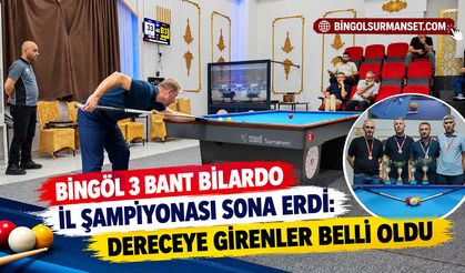 Bingöl 3 Bant Bilardo İl Şampiyonası Sona Erdi: Dereceye Girenler Belli Oldu